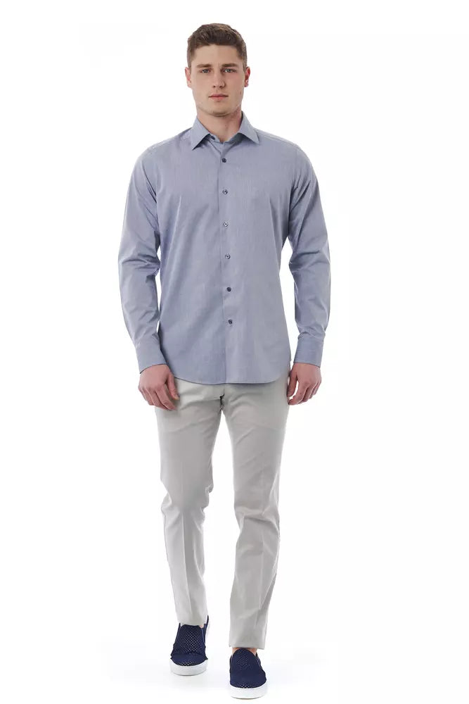 Bagutta Gray Cotton Men Shirt