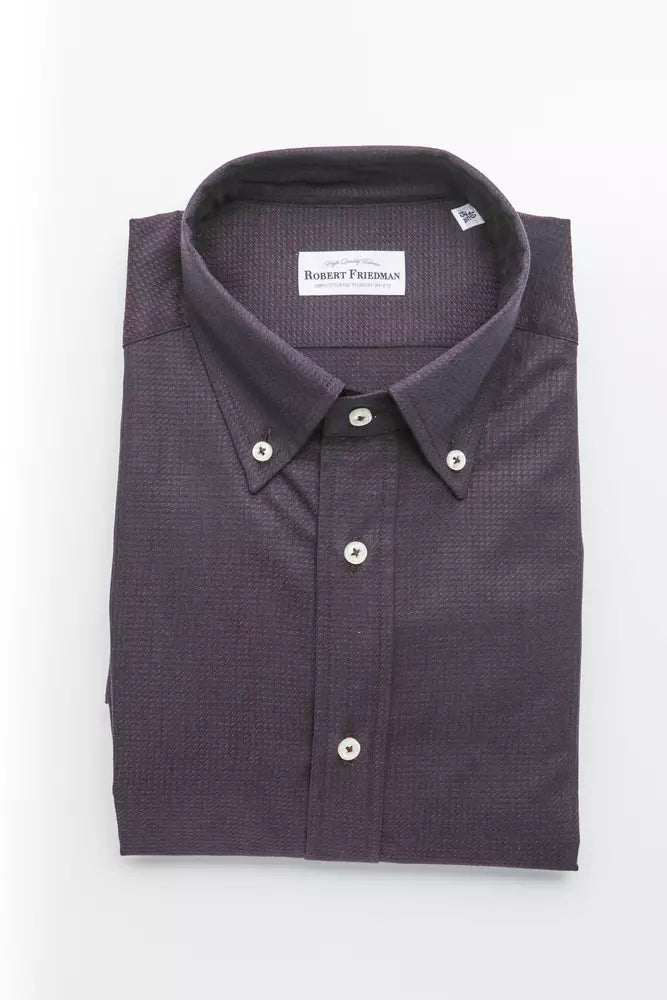 Robert Friedman Black Cotton Men's Shirt