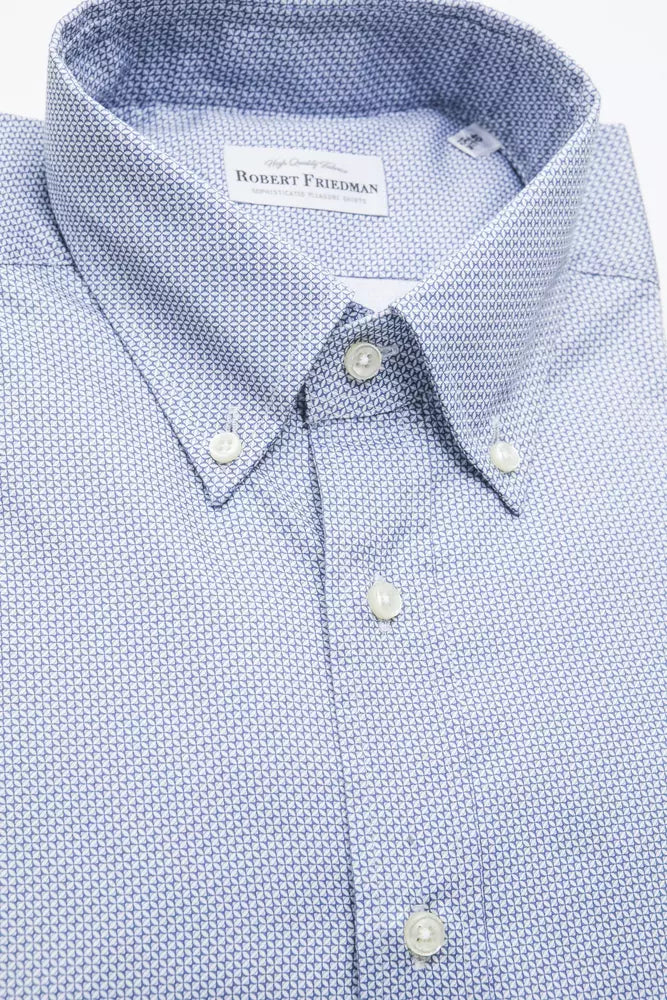 Robert Friedman Light Blue Cotton Men Shirt