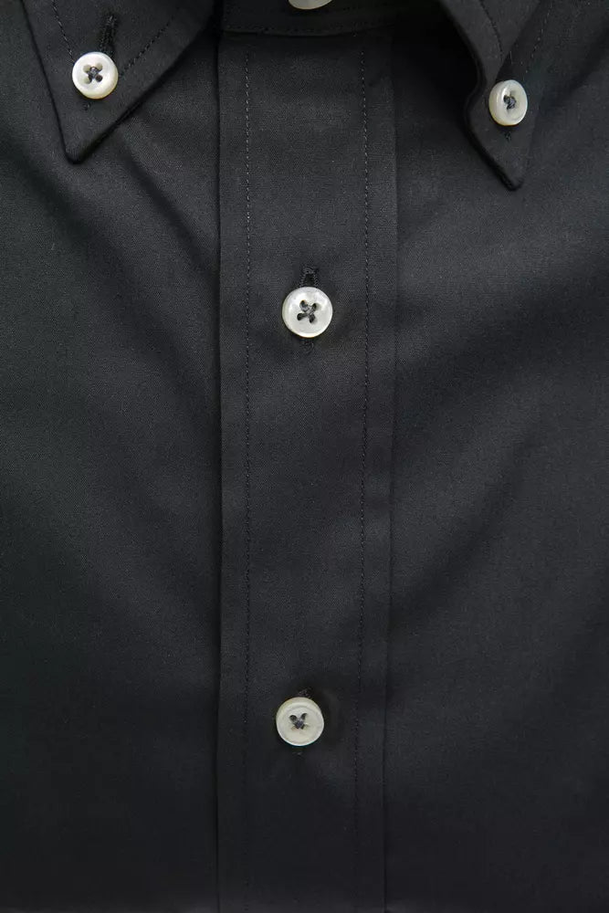 Robert Friedman Elegantes graues Button-Down-Hemd für Herren