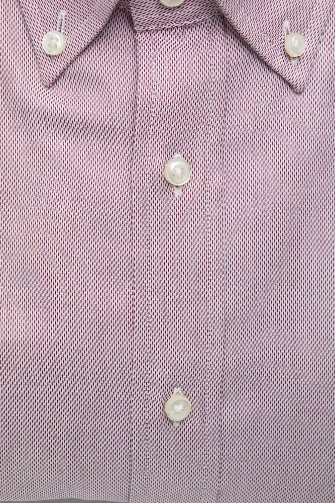 Robert Friedman Elegantes Button-Down-Hemd aus roter Baumwolle