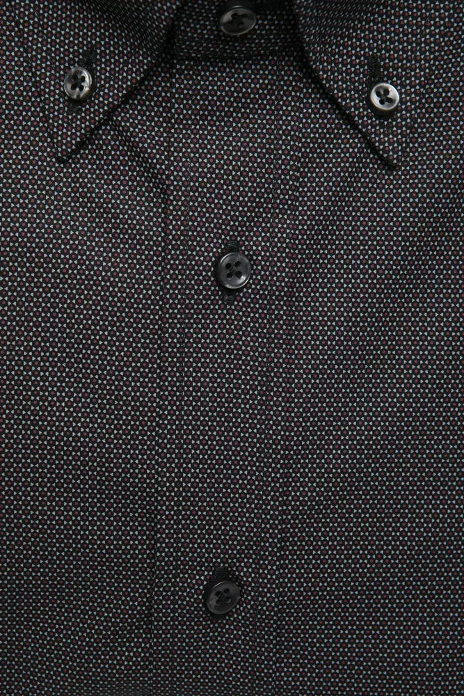 Robert Friedman Elegantes Button-Down-Hemd aus Baumwolle in Schwarz