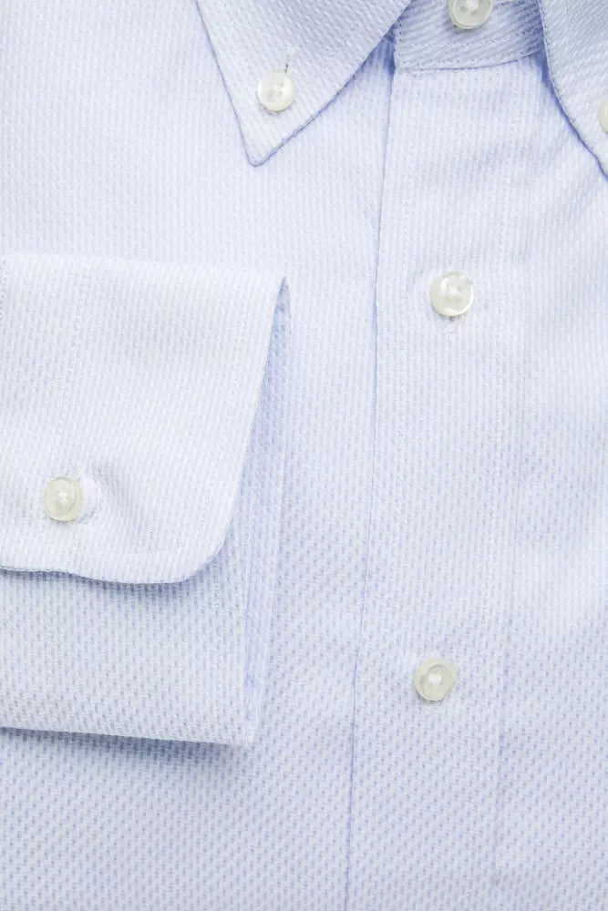 Robert Friedman Light Blue Cotton Men Shirt