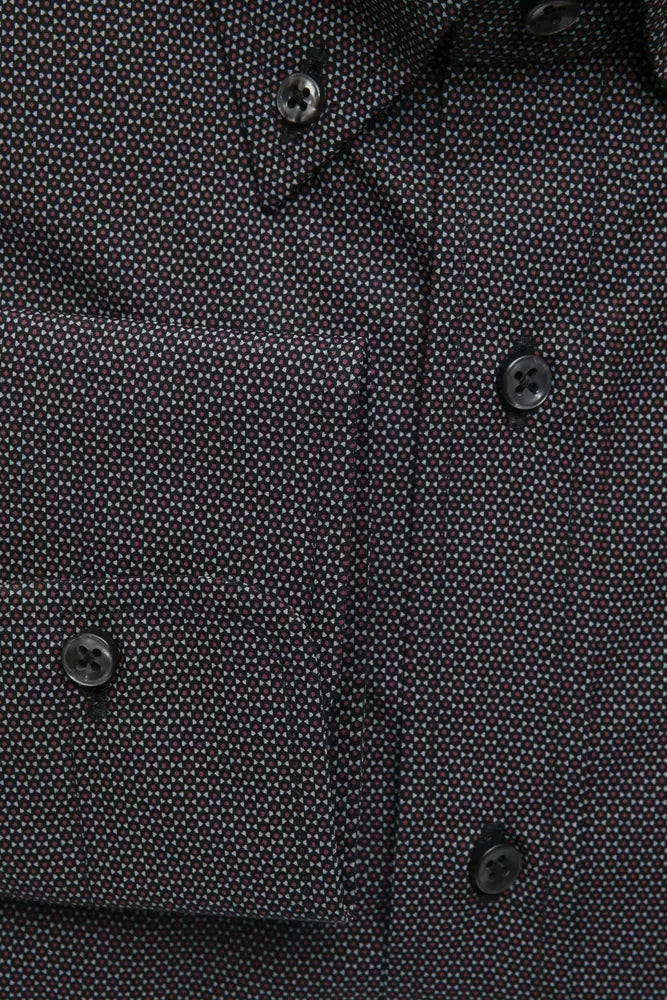 Robert Friedman Elegantes Button-Down-Hemd aus Baumwolle in Schwarz