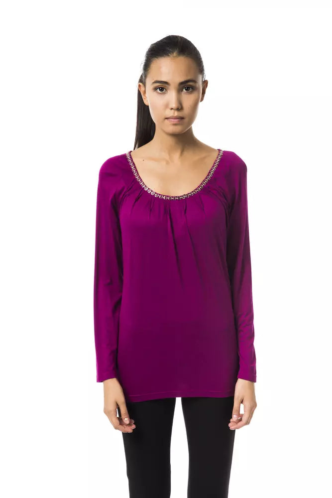 BYBLOS Purple Viscose Tops &amp; T-Shirts