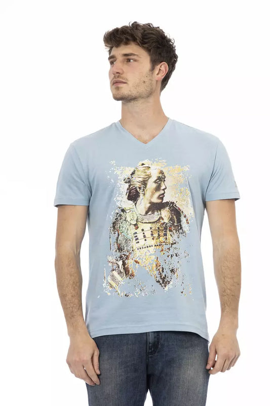 Trussardi Action Elegantes T-Shirt mit V-Ausschnitt und schickem Frontdruck