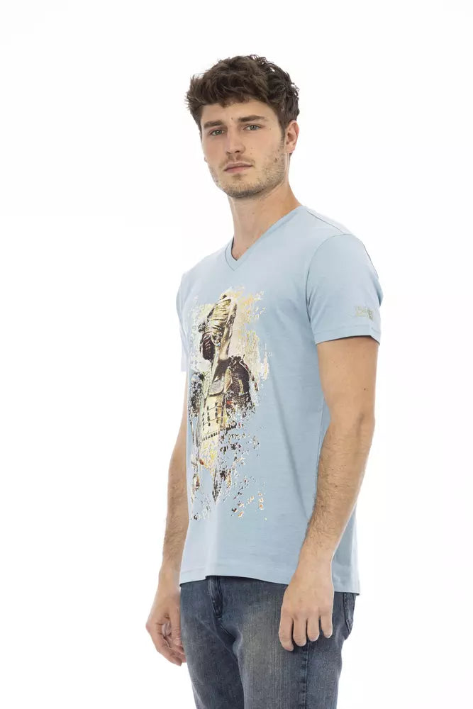 Trussardi Action Elegantes T-Shirt mit V-Ausschnitt und schickem Frontdruck