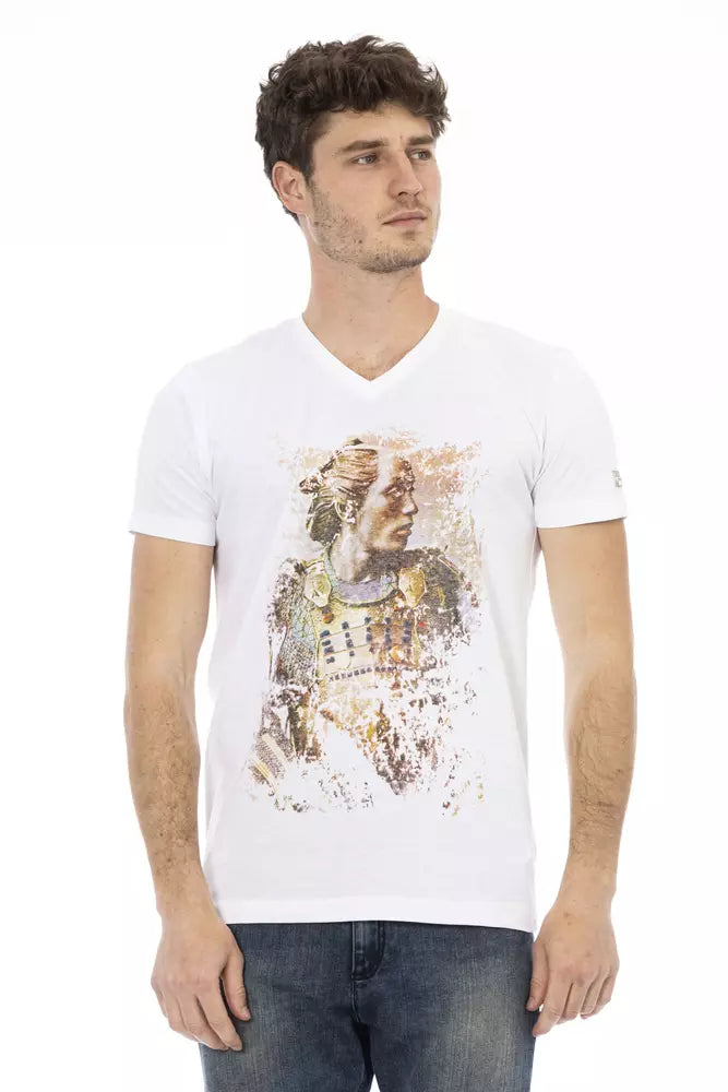 Trussardi Action Elegantes Kurzarm-T-Shirt mit V-Ausschnitt