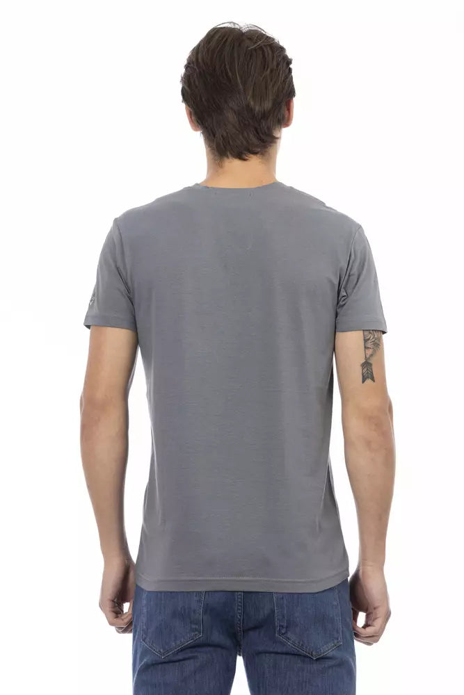 Trussardi Action Elegantes T-Shirt mit V-Ausschnitt und Frontprint