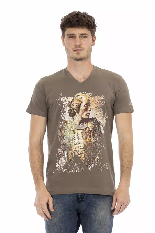 Trussardi Action Elegantes T-Shirt mit V-Ausschnitt und schickem Frontdruck