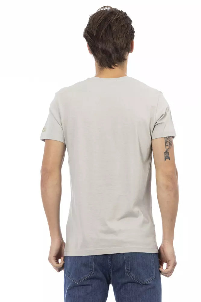 Trussardi Action Elegantes T-Shirt mit V-Ausschnitt und exklusivem Frontdruck