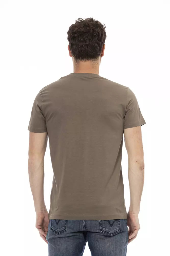 Trussardi Action Elegantes T-Shirt mit V-Ausschnitt und schickem Frontdruck