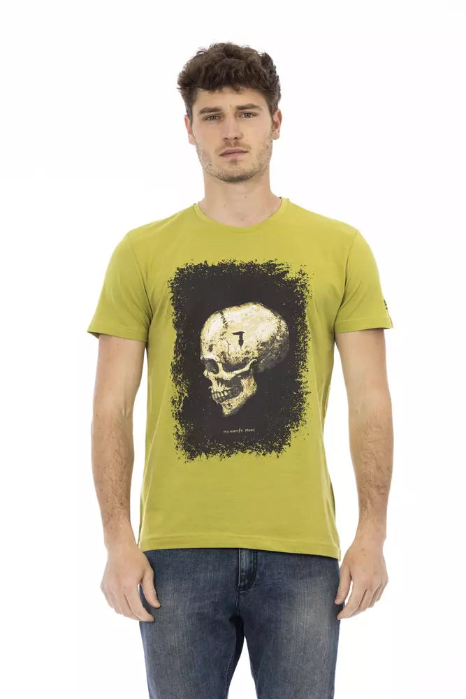 Trussardi Action Grünes Kurzarm-T-Shirt mit grafischem Charme