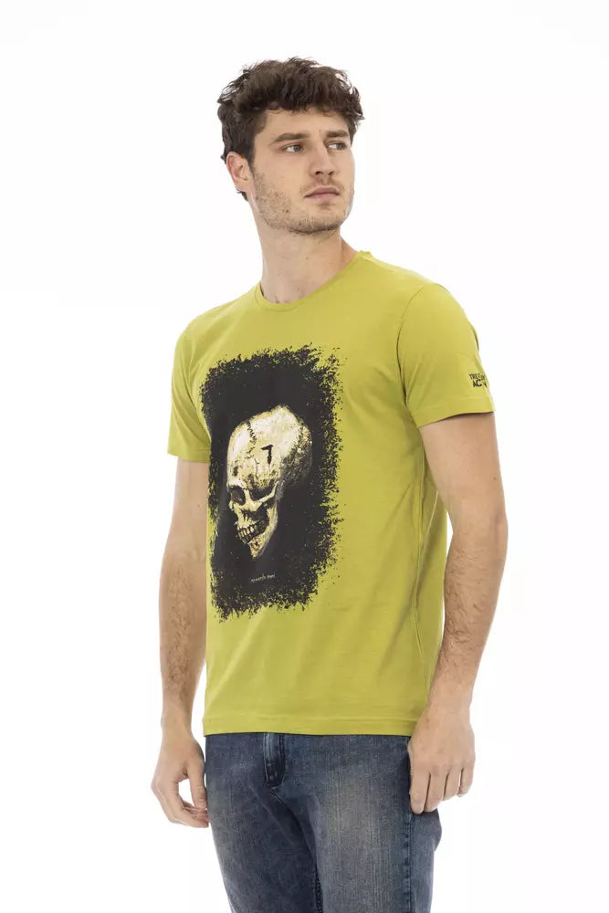 Trussardi Action Grünes Kurzarm-T-Shirt mit grafischem Charme