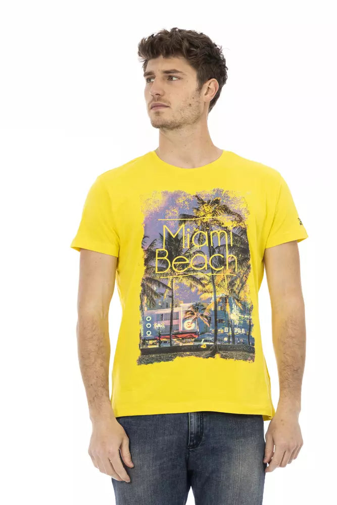 Trussardi Action Sunshine Gelbes T-Shirt aus Baumwollmischung