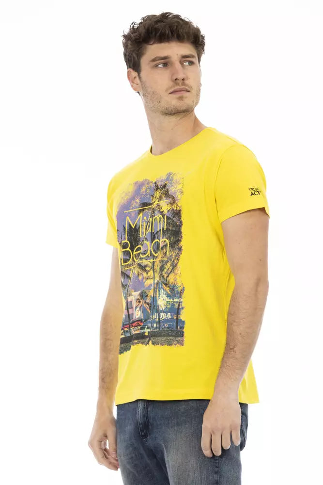 Trussardi Action Sunshine Gelbes T-Shirt aus Baumwollmischung