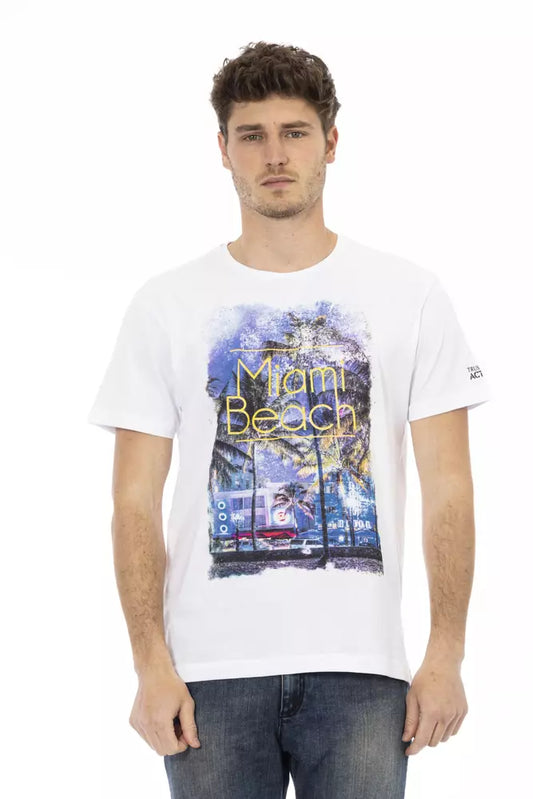 Trussardi Action Elegantes weißes T-Shirt aus Baumwollmischung für Herren