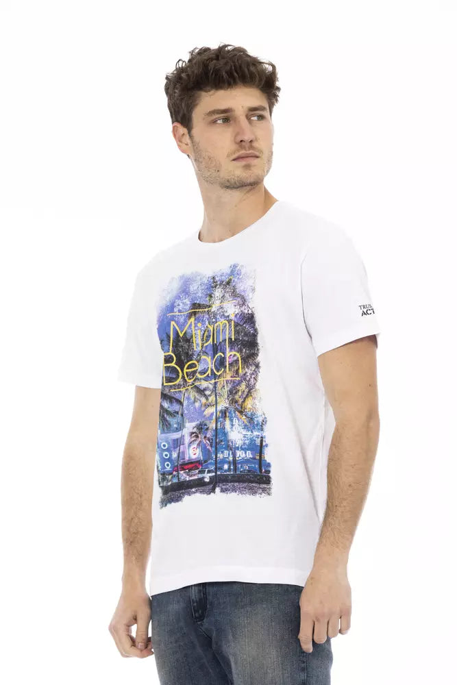 Trussardi Action Elegantes weißes T-Shirt aus Baumwollmischung für Herren