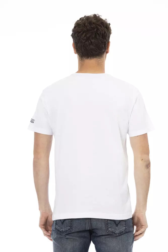 Trussardi Action Elegantes weißes T-Shirt aus Baumwollmischung für Herren