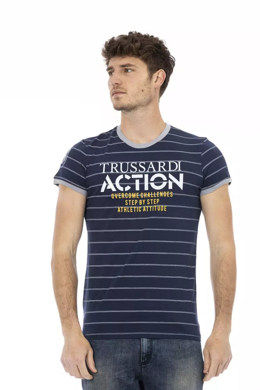 Trussardi Action Blue Cotton Men T-Shirt