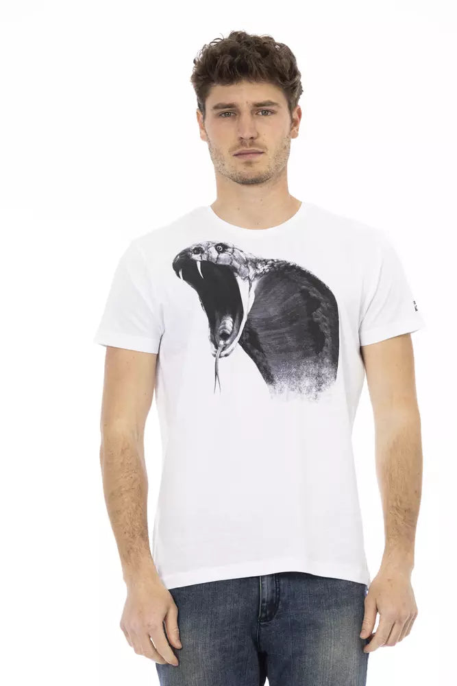 Trussardi Action Elegantes weißes Kurzarm-T-Shirt für Herren