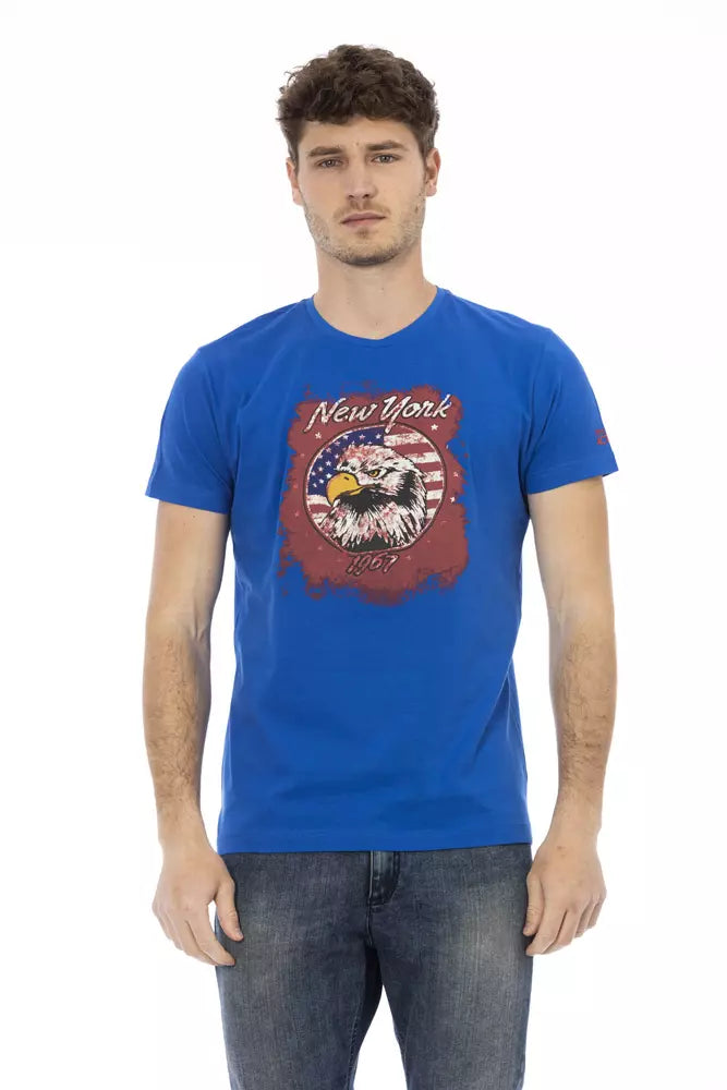 Trussardi Action Sleek Blue Kurzarm-Rundhals-T-Shirt