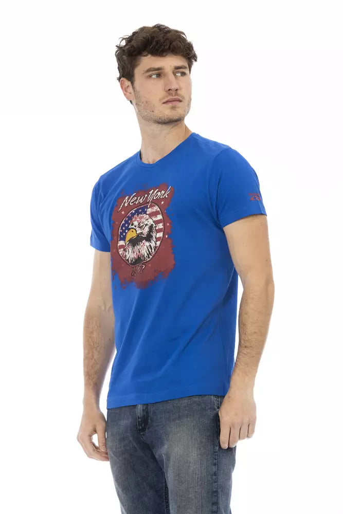 Trussardi Action Sleek Blue Kurzarm-Rundhals-T-Shirt