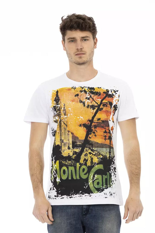 Trussardi Action Elevated Lässiges weißes T-Shirt mit Grafikdruck