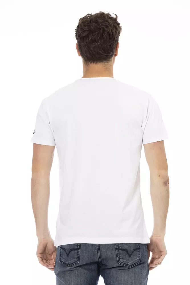 Trussardi Action Elevated Lässiges weißes T-Shirt mit Grafikdruck