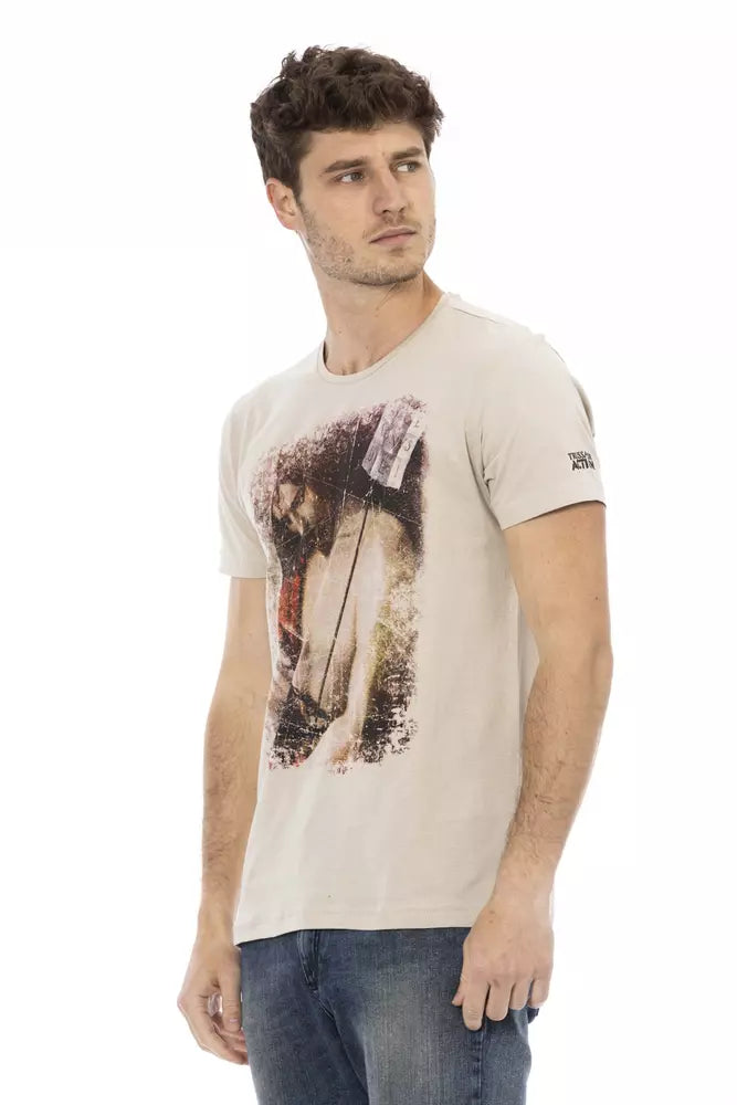 Trussardi Action Beige T-Shirt aus Baumwollmischung für Herren