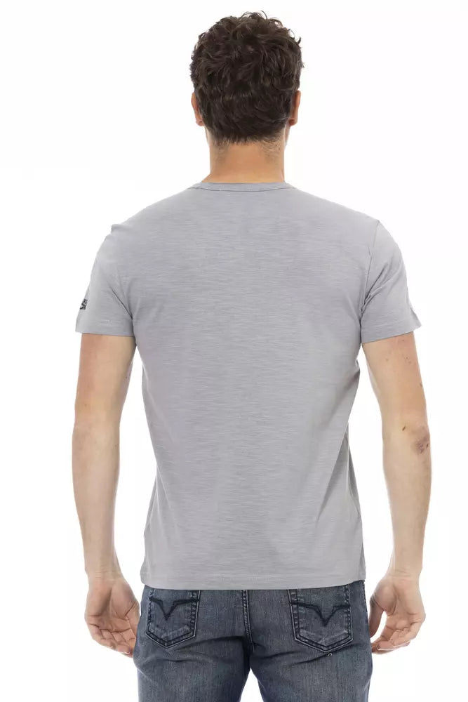 Trussardi Action Chic T-Shirt aus grauer Baumwollmischung für Herren