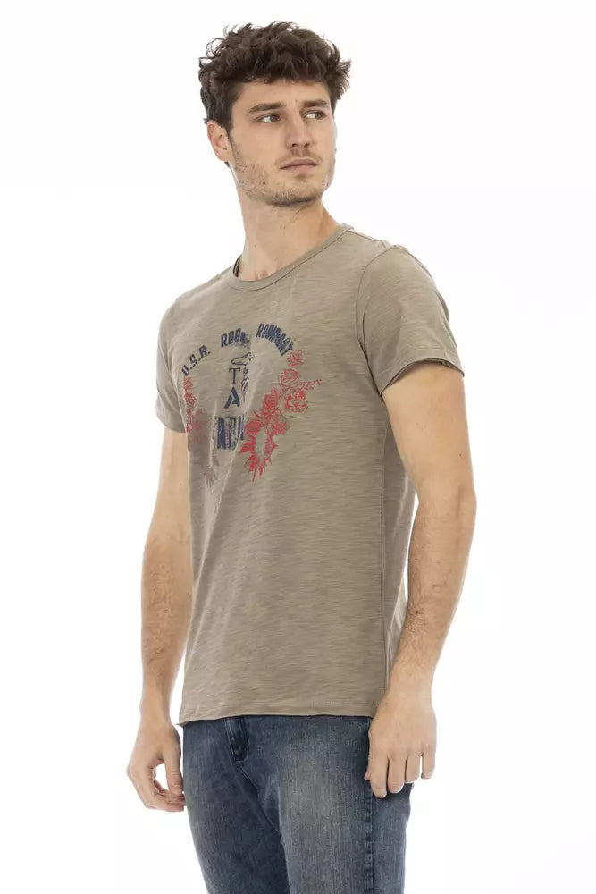 Trussardi Action Chic grünes Kurzarm-Rundhals-T-Shirt