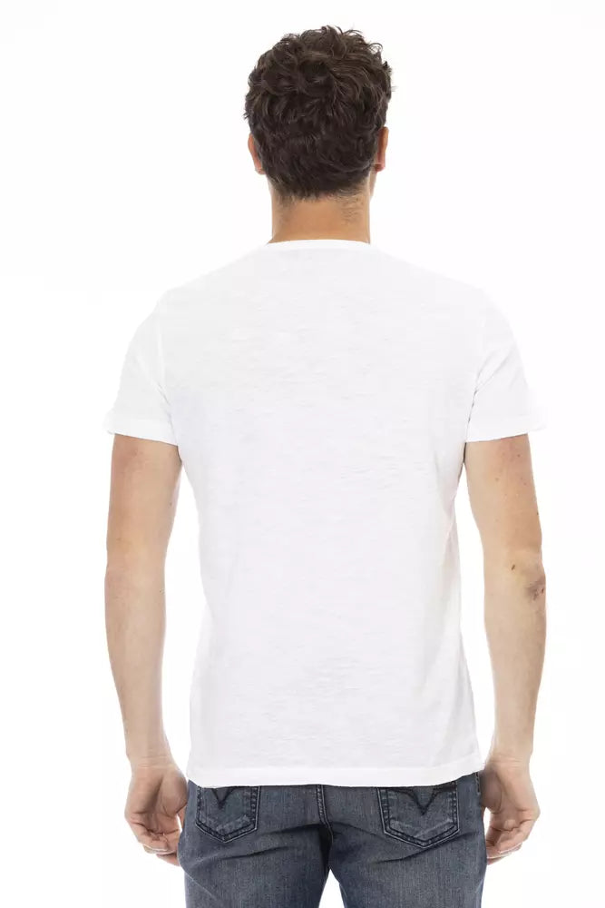 Trussardi Action Chic weißes T-Shirt mit Frontprint