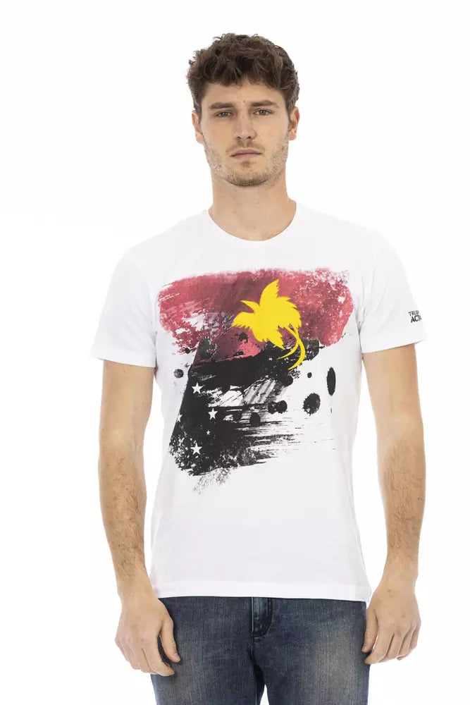 Trussardi Action Sleek Summer White T-Shirt mit Grafikdruck