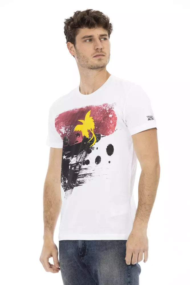 Trussardi Action Sleek Summer White T-Shirt mit Grafikdruck