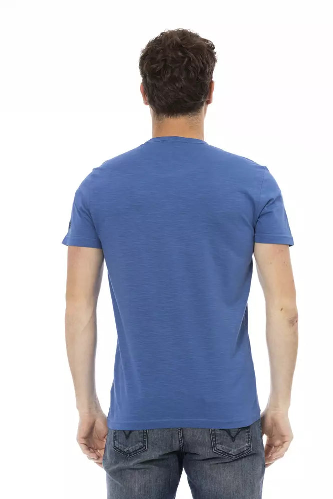 Trussardi Action Sophisticated Blaues T-Shirt mit Frontprint