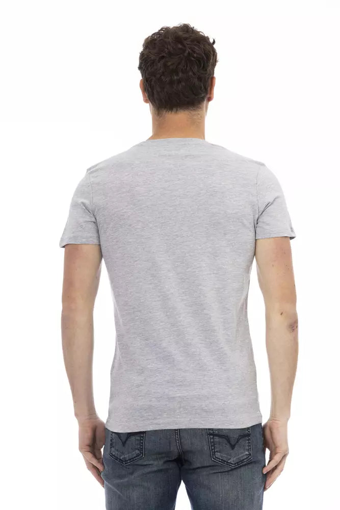 Trussardi Action Sophisticated Graues T-Shirt mit elegantem Frontdruck