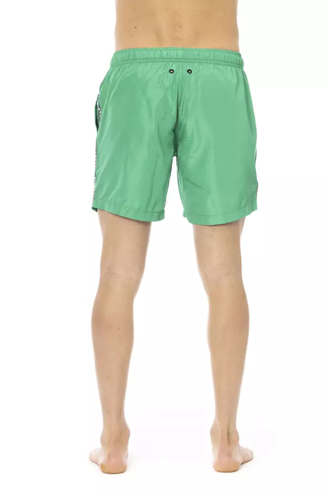 Bikkembergs Green Polyester Men Swim Shorts