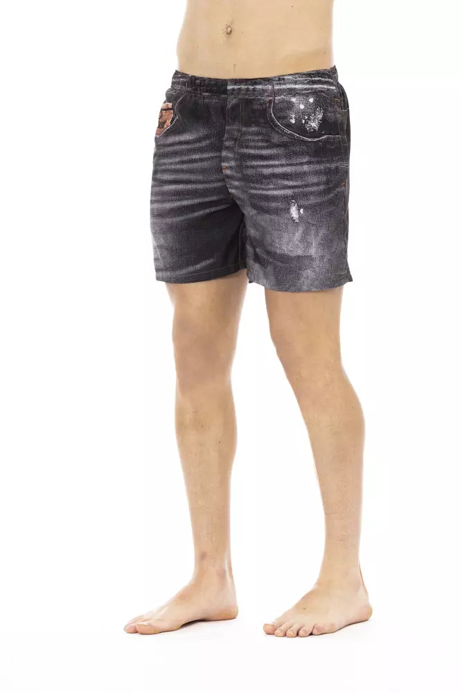 Just Cavalli Black Polyester Men Swim Short