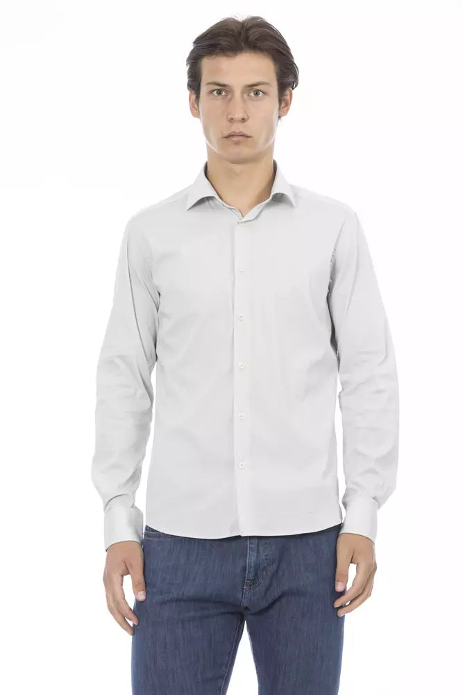 Baldinini Trend Sleek Grey Slim Fit Designer-Hemd