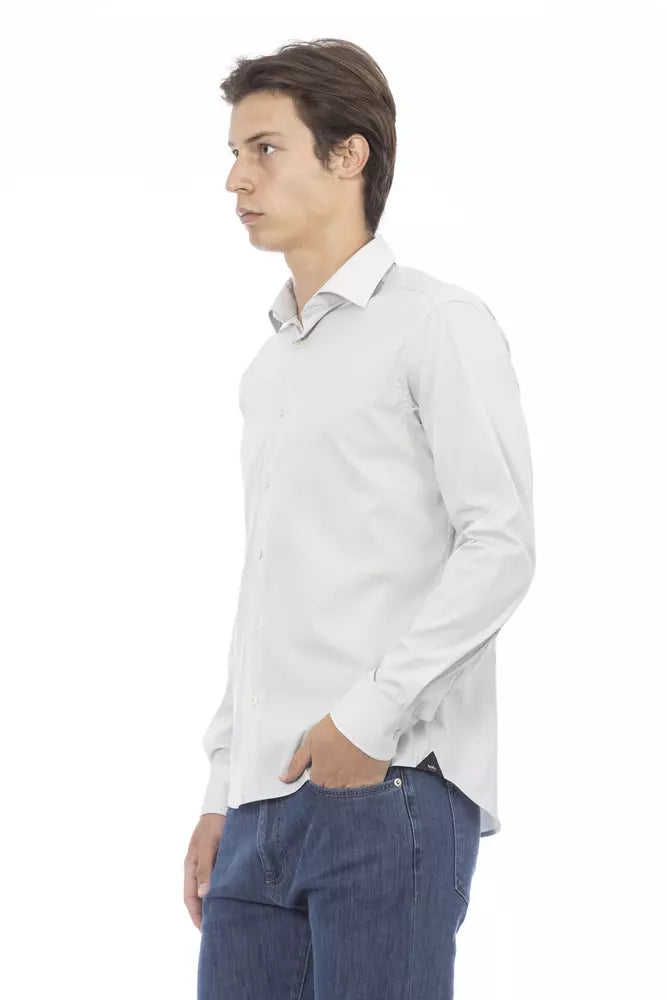 Baldinini Trend Sleek Grey Slim Fit Designer-Hemd