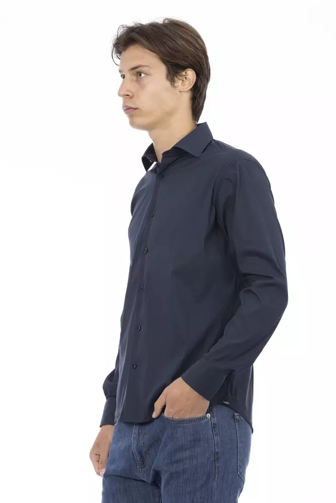 Baldinini Trend Sleek Blue Slim-Fit Designer-Hemd