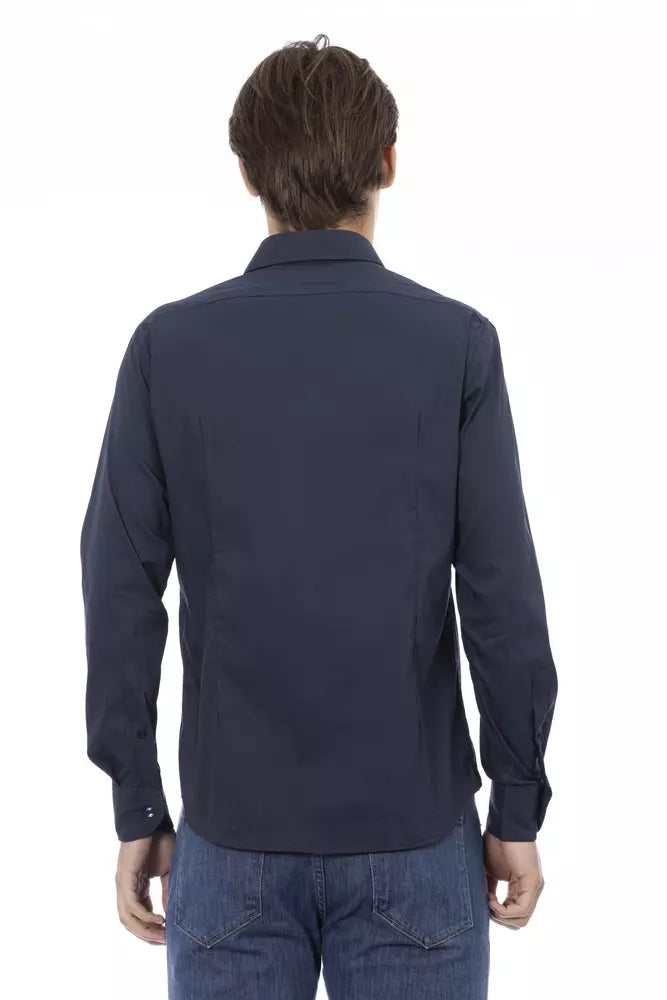 Baldinini Trend Sleek Blue Slim-Fit Designer-Hemd