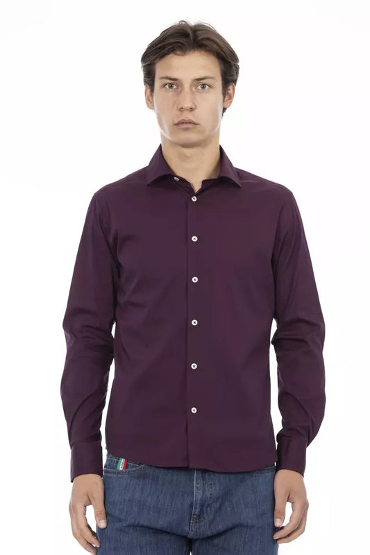 Baldinini Trend Chic Bordeaux Slim Fit Herrenhemd