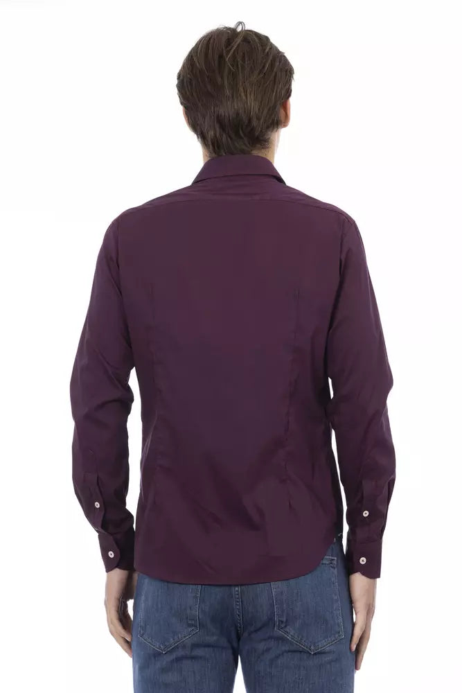 Baldinini Trend Chic Bordeaux Slim Fit Herrenhemd