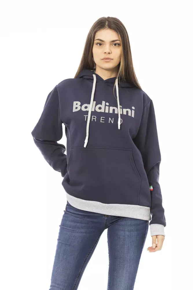 Baldinini Trend Blue Cotton Women Hoodie