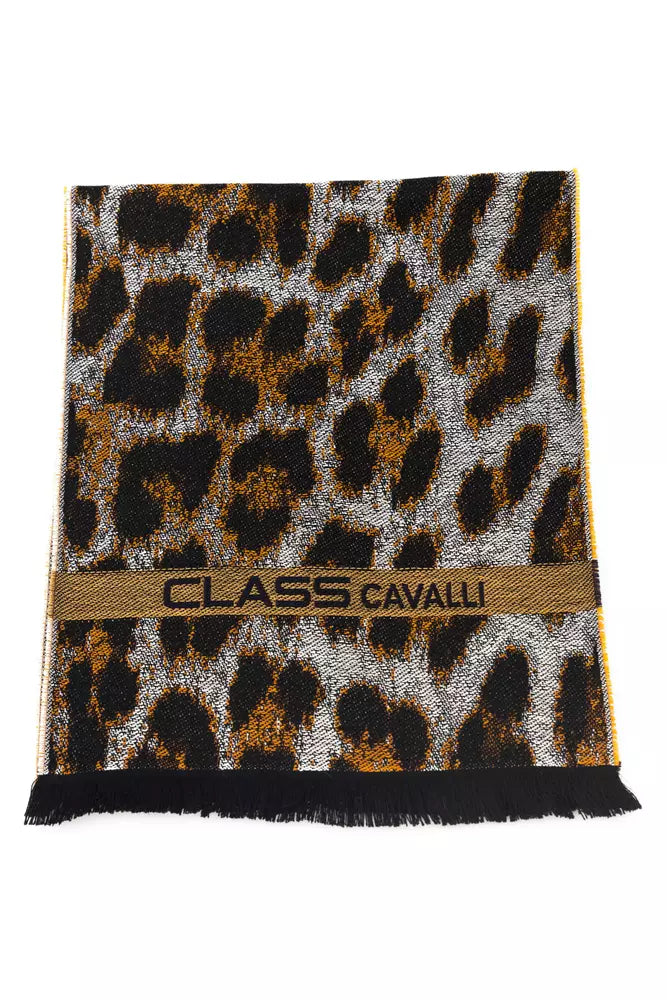 Cavalli Class Eleganter Schal mit Animalier-Fantasie-Logo