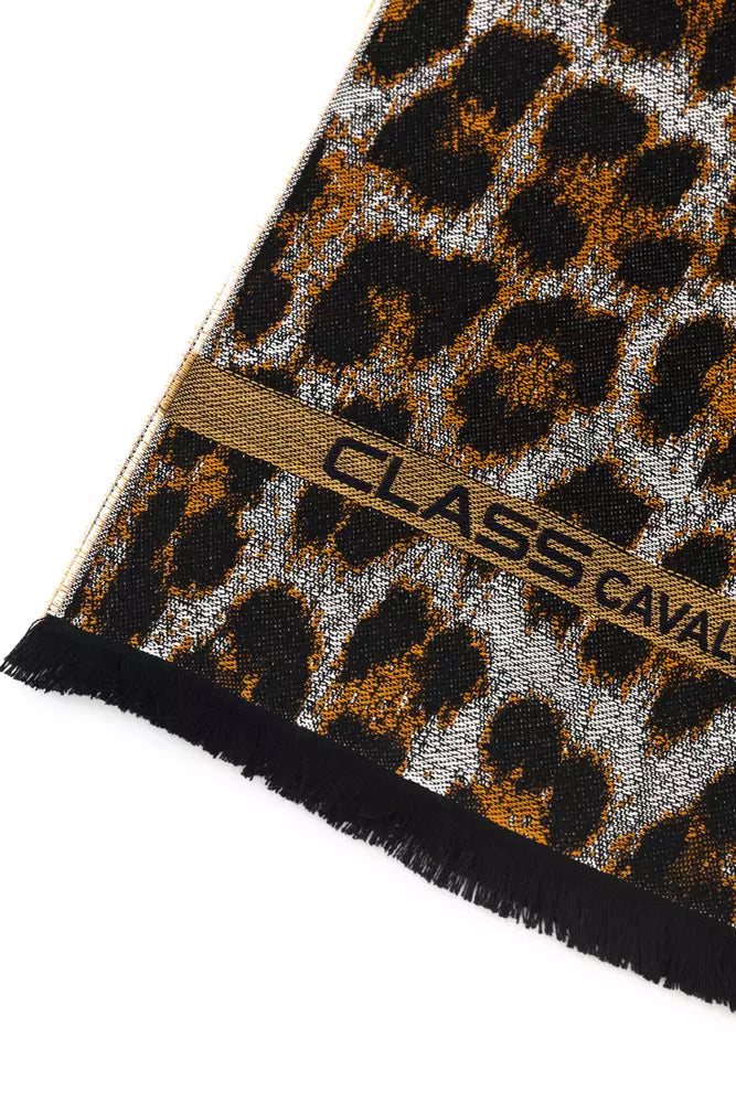 Cavalli Class Eleganter Schal mit Animalier-Fantasie-Logo