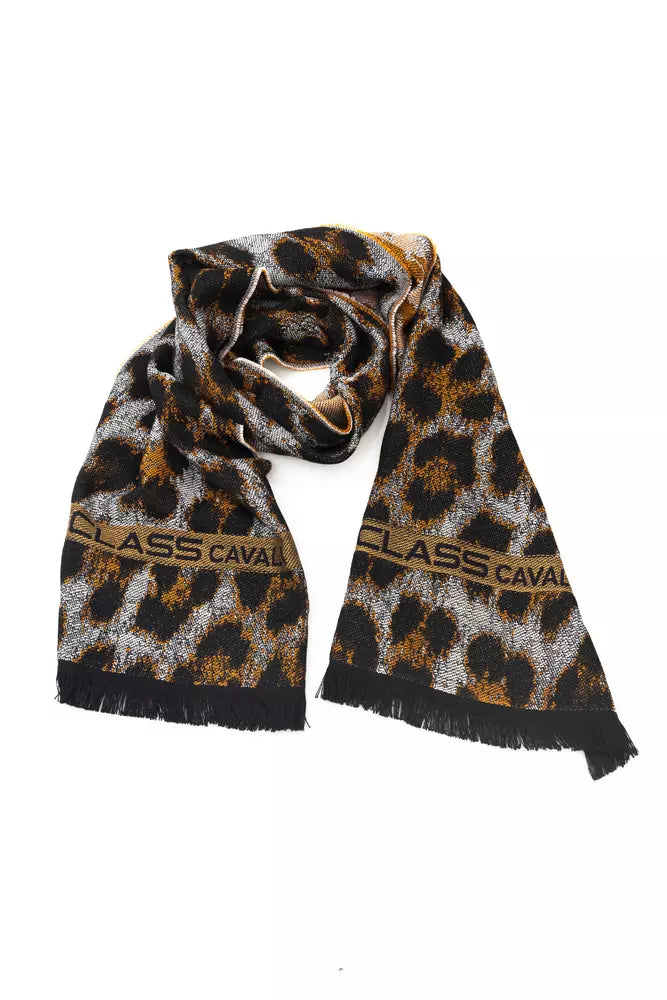 Cavalli Class Eleganter Schal mit Animalier-Fantasie-Logo