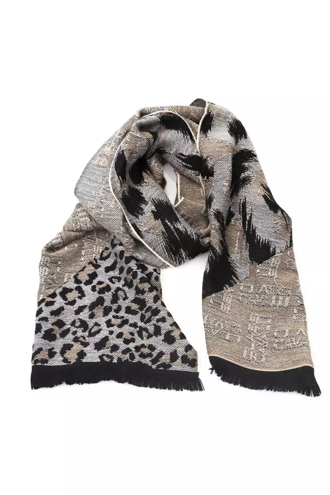 Cavalli Class Chic Animalier Schal aus Wollmischung